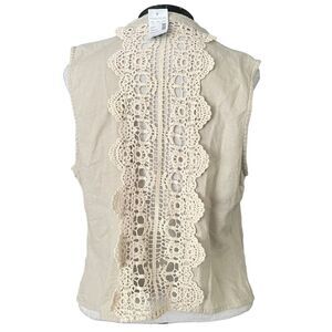 Maurices Linen Blend Vert, Cream/Tab with ivory lace women’s Sz M NEW 🏷